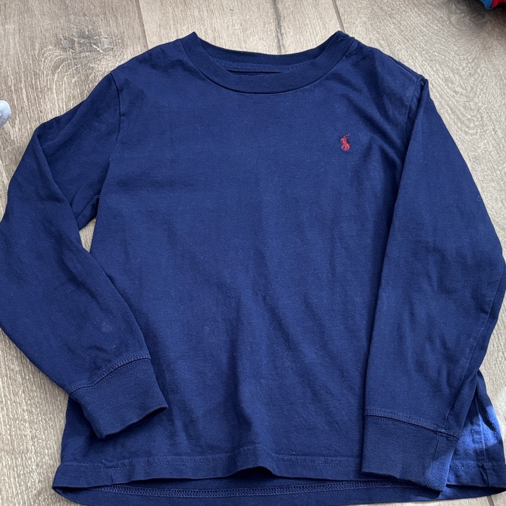Boys size 5 Polo by Ralph Lauren Classic Navy Long Sleeve Tee